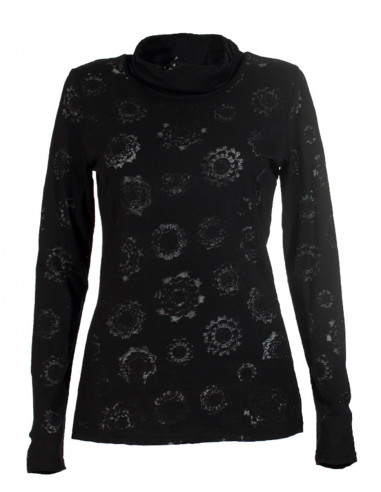 Tee shirt manches longues effet dévoré