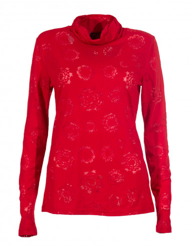 Tee shirt manches longues effet dévoré