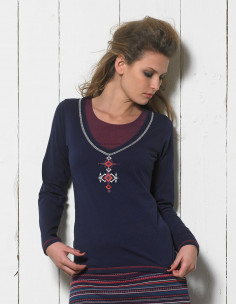 Tee shirt manches longues effet superpose