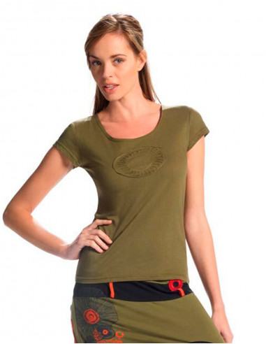 Cotton tee-shirt with short sleeves abysse