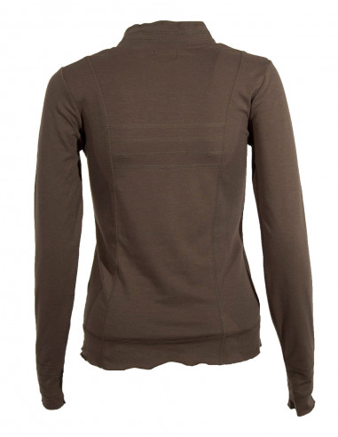 Tee-shirt sous pull uni manches longues col cheminee