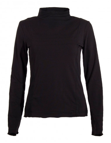 Tee-shirt sous pull uni manches longues col cheminee