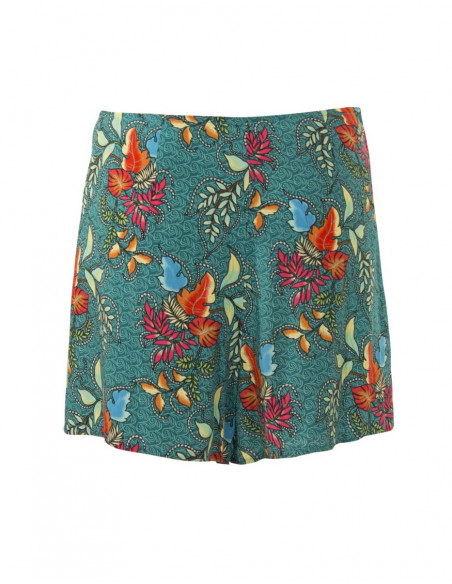 Short Viscose Panneau Devant Imprime Gra