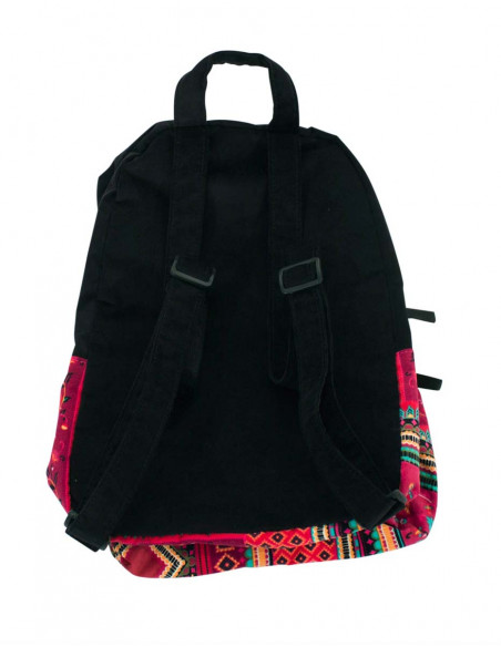 98% Cotton 2% Elastane velvet backpack with tsigane print