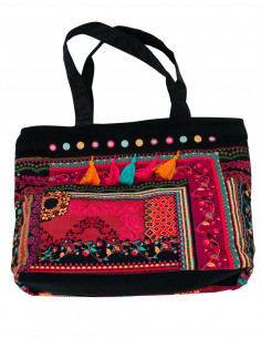 98% Cotton 2% Elastane velvet bag with tsigane print 2