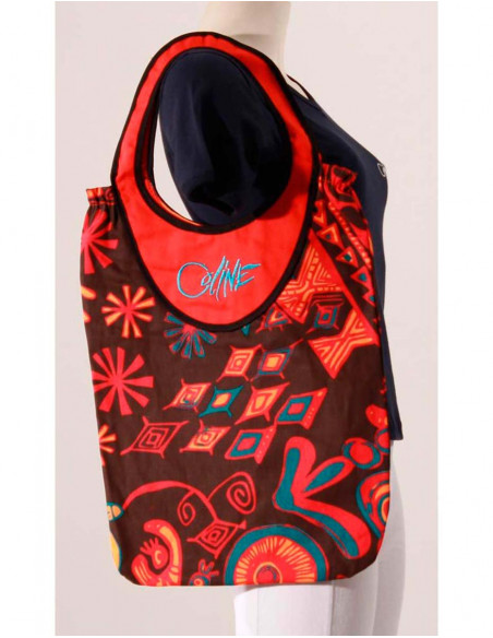 Sac coton canevas brodé imprimé Coline