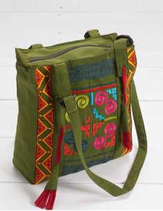 Sac à main coton brodé