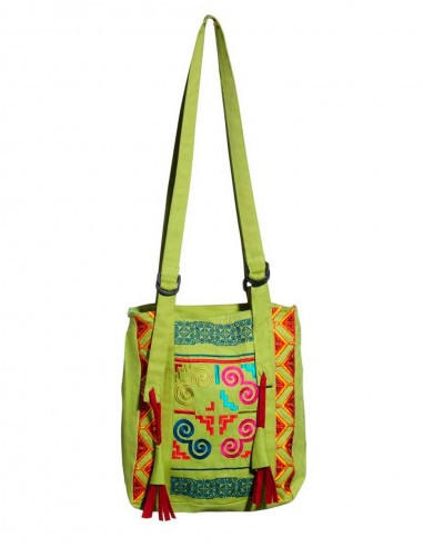 Sac à main coton brodé