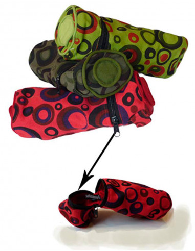 Cotton canvas pencil case bubbles printed