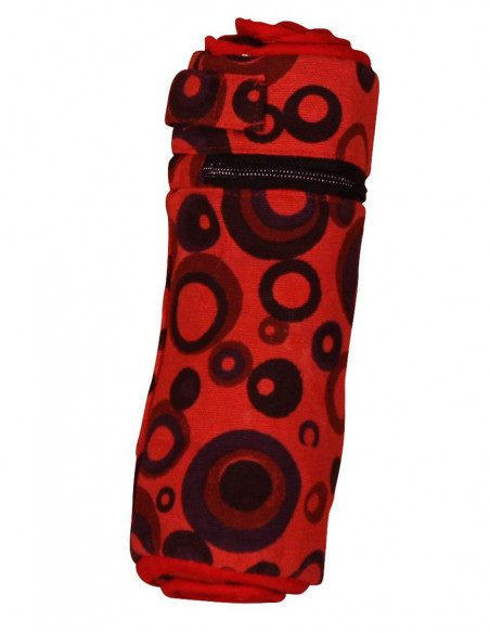 Cotton canvas pencil case bubbles printed