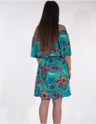 Tia Printed Viscose Short Sleeve Dress