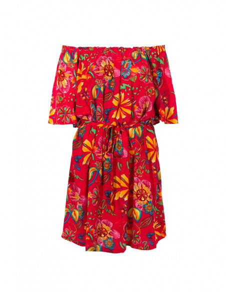 Tia Printed Viscose Short Sleeve Dress