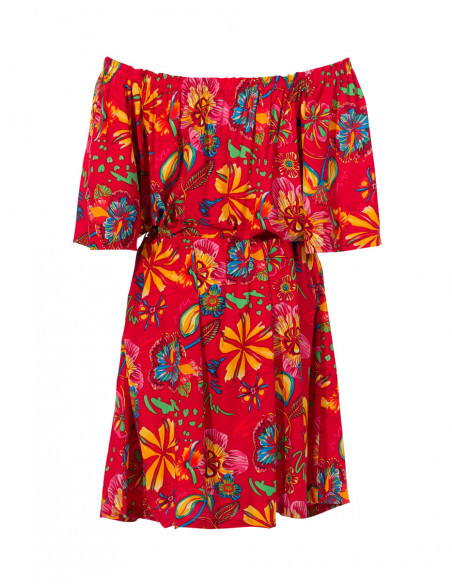 Tia Printed Viscose Short Sleeve Dress