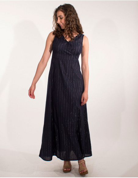 Long Dress 99% Cotton 1% Metallic Film