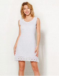 Robe Voile De Coton Brodee...
