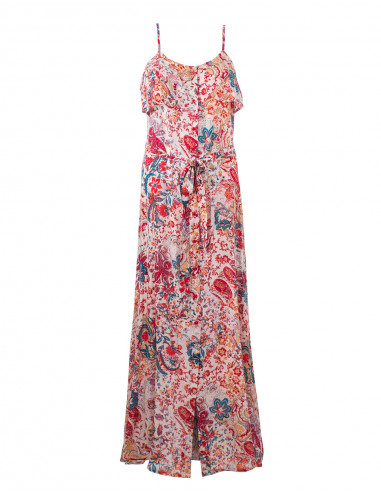 Robe Longue Viscose Bretelles Imprime Ro