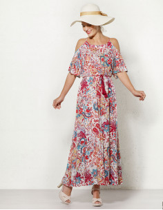 Robe Longue Viscose Epaules...