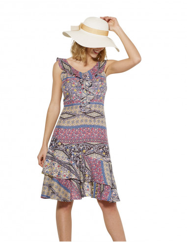 Sleeveless Viscose Dress Jane Print