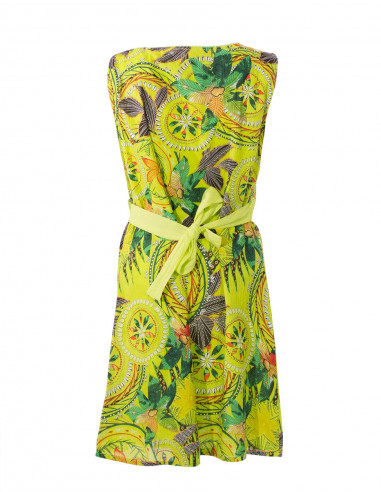 Robe Coton Sans Manches Imprime Monaco