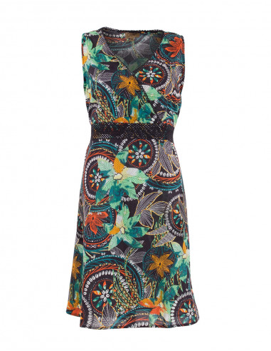 Robe Coton Sans Manches Imprime Monaco