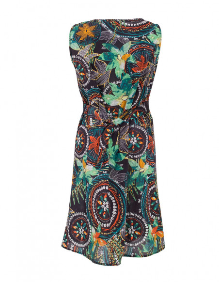 Robe Coton Sans Manches Imprime Monaco