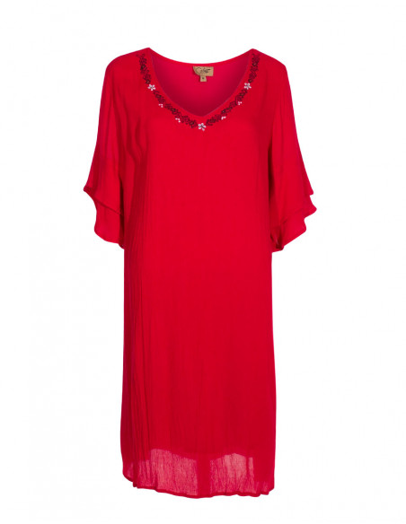 Robe Crepe De Viscose Brodee Doublee Man