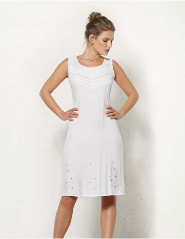 Robe Viscose Sw Brodee Sans Manches