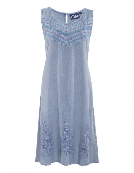 Robe Viscose Sw Brodee Sans Manches