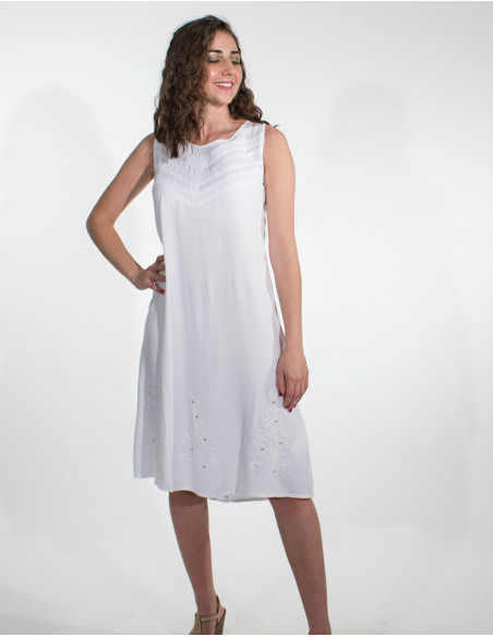 Robe Viscose Sw Brodee Sans Manches