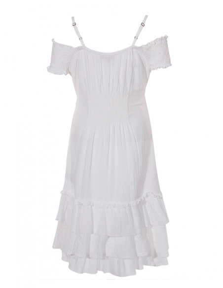 Robe Crepe De Coton Doublee Epaules Denu