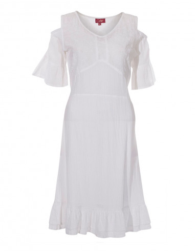Robe Crepe De Coton Doublee Epaules Denu