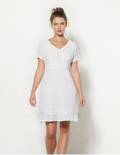 Robe Crepe De Coton Doublee...