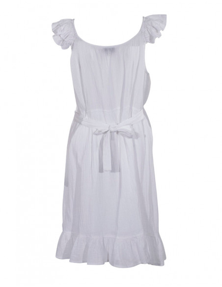 Robe Crepe De Coton Doublee A Volants