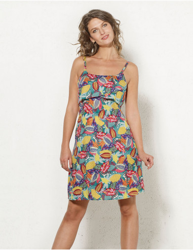 Tutti Fru Printed Viscose Strapless Dress