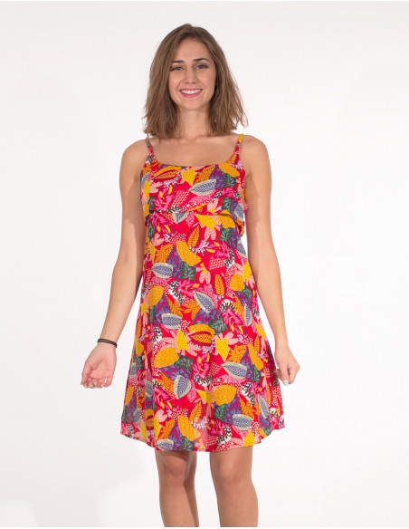Tutti Fru Printed Viscose Strapless Dress