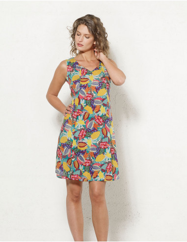 Tutti Printed Sleeveless Viscose Dress