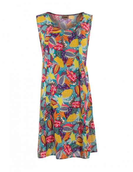 Robe Viscose Sans Manches Imprime Tutti