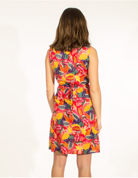 Robe Viscose Sans Manches Imprime Tutti