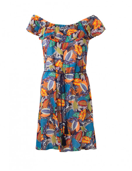 Tutti Printed Viscose Ruffle Top Dress F