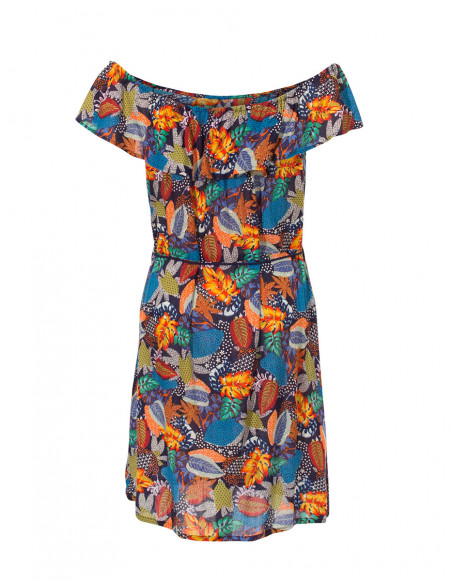 Tutti Printed Viscose Ruffle Top Dress F