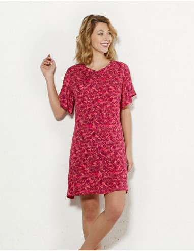 Viscose Short Sleeve Dress Can Print