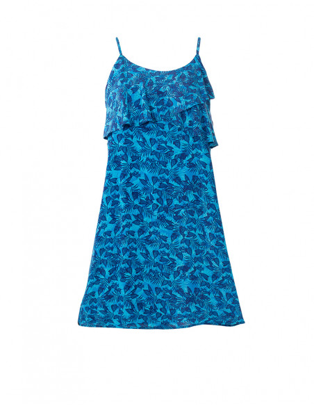 Robe Viscose Bretelles Imprime Canaries