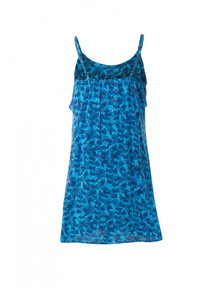 Robe Viscose Bretelles Imprime Canaries
