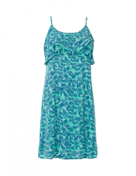 Robe Viscose Bretelles Imprime Canaries