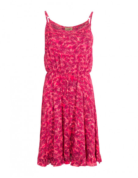 Canaries Printed Strapless Viscose Dress