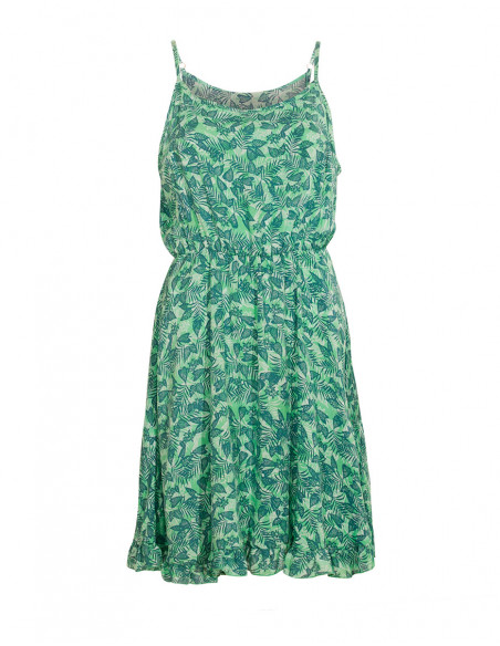 Canaries Printed Strapless Viscose Dress