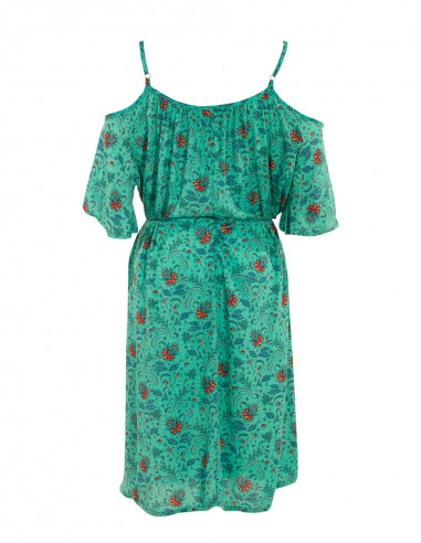 Robe Viscose Epaules Denudees Imprime An