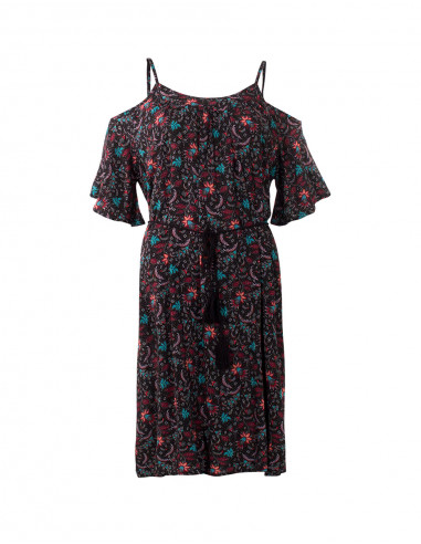 Robe Viscose Epaules Denudees Imprime An