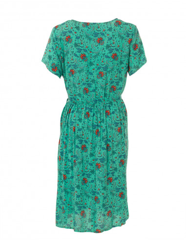 Robe Viscose Manches Courtes Imprime Ant