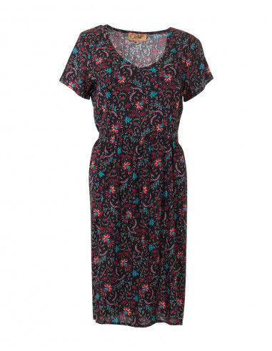 Robe Viscose Manches Courtes Imprime Ant